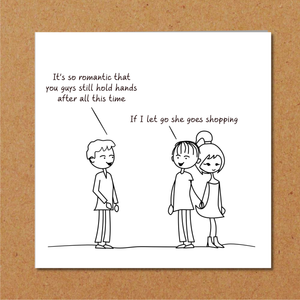 Funny Card for Boyfriend, Husband, Girlfriend, Wife, Female Friend  - Birthday, Anniversary, Valentines Day - Love Shopping Humorous Humour
