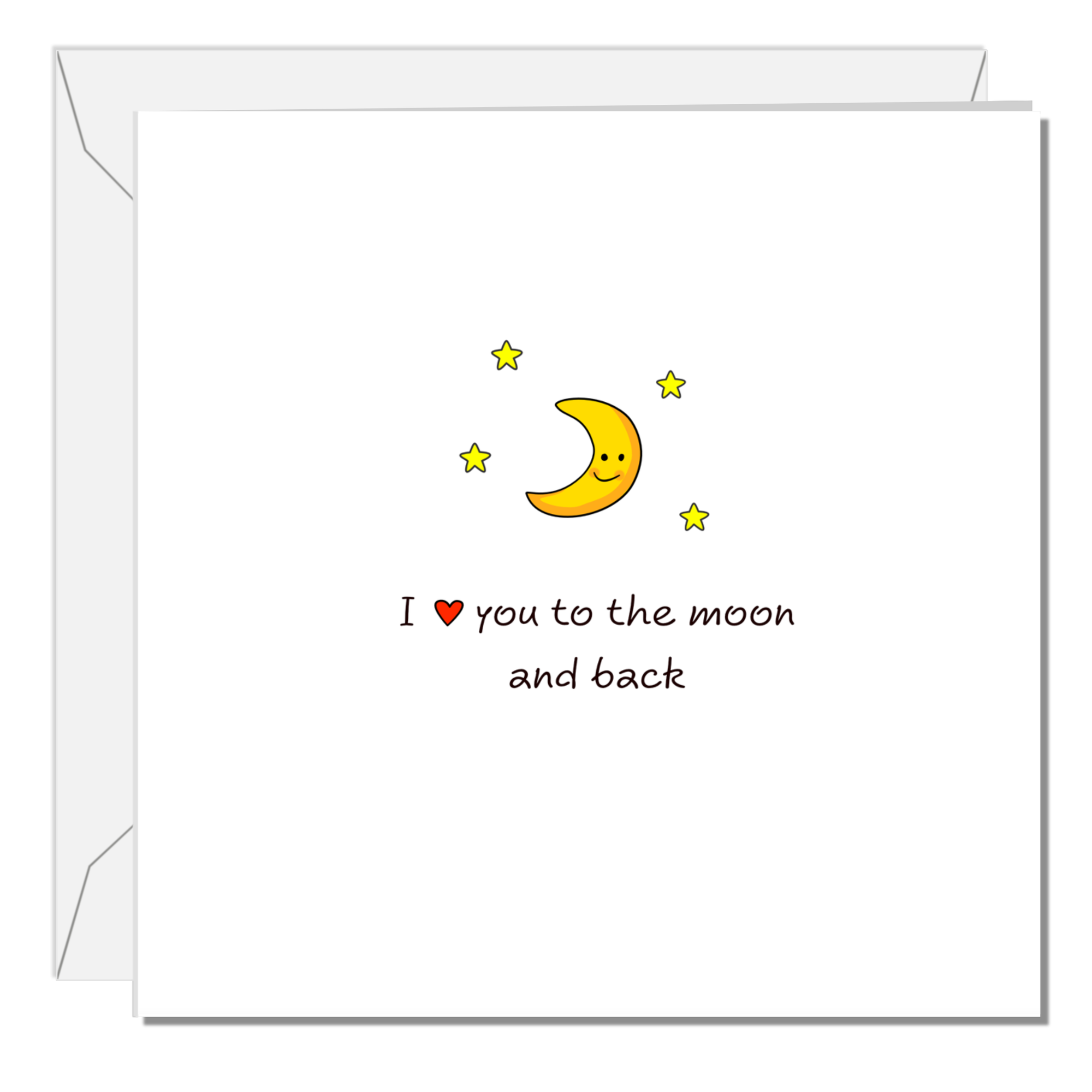 Romantic Anniversary Card / Valentines / Engagement / Wedding Card - I love you to the moon & back - best boyfriend girlfriend wife husband
