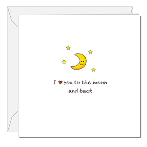 Romantic Anniversary Card / Valentines / Engagement / Wedding Card - I love you to the moon & back - best boyfriend girlfriend wife husband