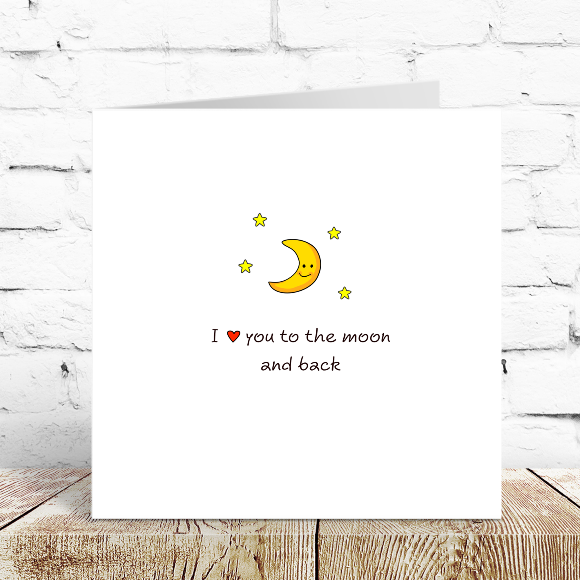 Romantic Anniversary Card / Valentines / Engagement / Wedding Card - I love you to the moon & back - best boyfriend girlfriend wife husband