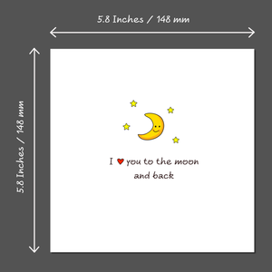 Romantic Anniversary Card / Valentines / Engagement / Wedding Card - I love you to the moon & back - best boyfriend girlfriend wife husband