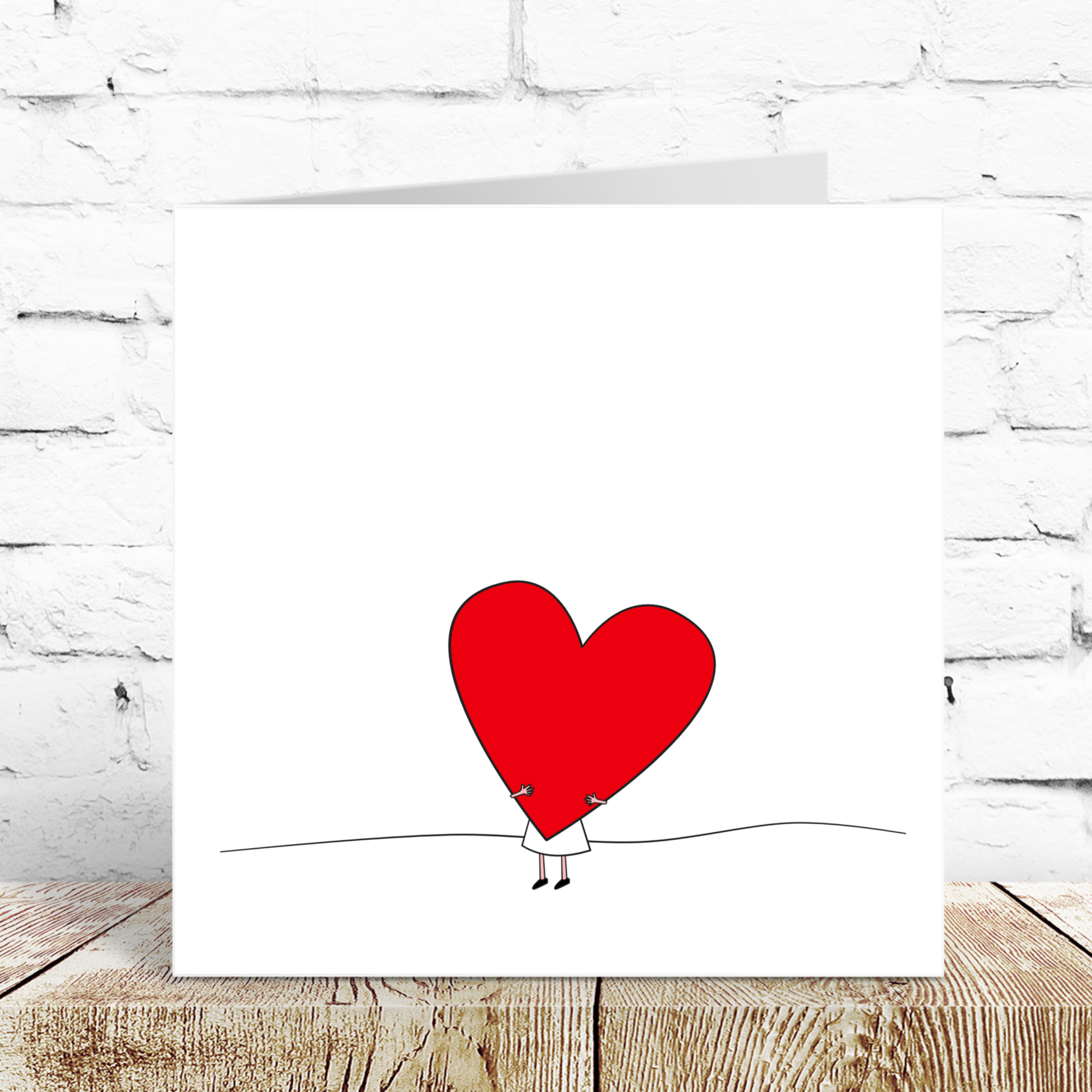 Cute Anniversary, Birthday, Valentine's Day Card for Boyfriend or Husband. Funny Romantic Card. Big Love Heart