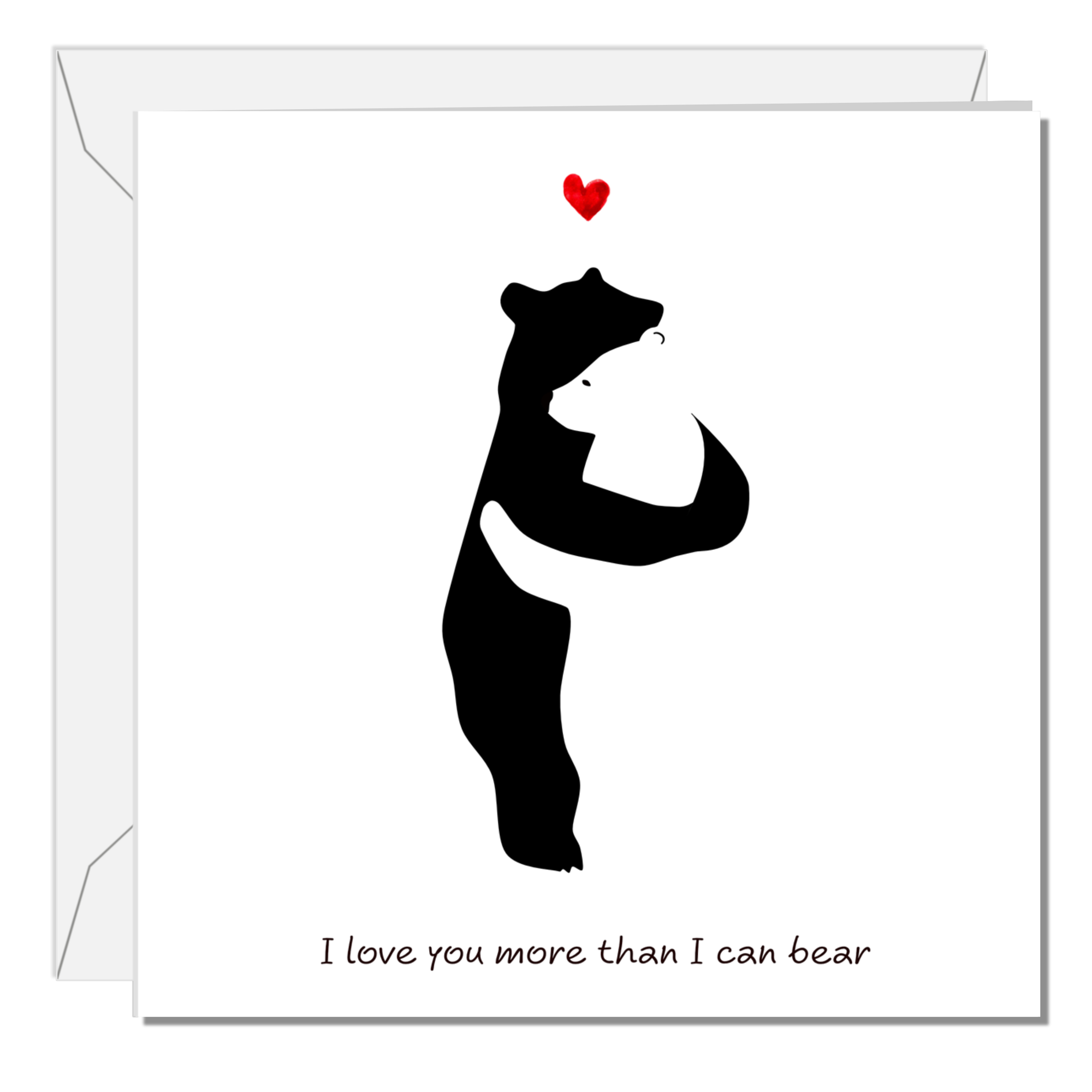 Cute Valentines Day Card Anniversary Card Birthday Card Husband Wife Boyfriend Girlfriend Romantic Love Bear Hug Adore Special