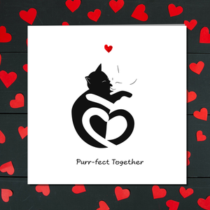 2 Romantic Cats Greeting Card
