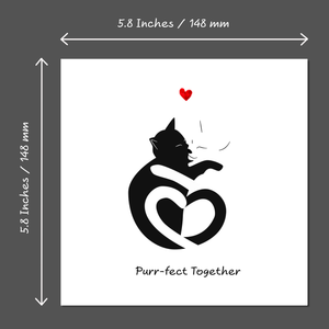 2 Romantic Cats Greeting Card