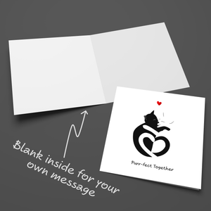2 Romantic Cats Greeting Card