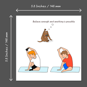Funny Birthday Card Yoga Dog Pilates Cat Exercise Pet Gym for Male Him Husband Boyfriend Brother Dad Son