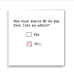 30th Birthday Card