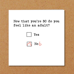 Funny 30th Birthday Card